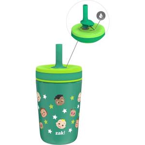 Zak Designs Bluey Kelso Toddler Cups For Travel or At Home, 12oz Vacuum Insulated Stainless Steel Sippy Cup With Leak-Proof Design is Perfect For Kids (Bluey, Bingo, Grandad Mort)(CoComelon)