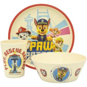 Zak Designs Bluey Kids Dinnerware Set 3 Pieces, Durable and Sustainable Melamine Bamboo Plate, Bowl, and Tumbler are Perfect For Dinner Time With Family (Bluey, Bingo, Bandit, Chilli)(Paw Patrol)