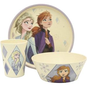 Zak Designs Bluey Kids Dinnerware Set 3 Pieces, Durable and Sustainable Melamine Bamboo Plate, Bowl, and Tumbler are Perfect For Dinner Time With Family (Bluey, Bingo, Bandit, Chilli)(Disney Frozen 2)