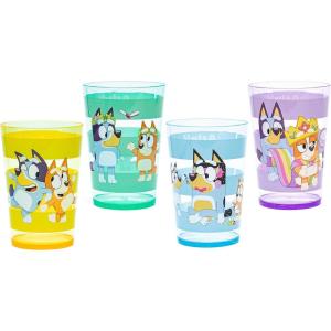 Zak Designs Bluey Nesting Tumbler Set Includes Durable Plastic Cups with Variety Artwork, Fun Drinkware is Perfect for Kids (14.5 oz, 4-Pack, Non-BPA)(Bluey)