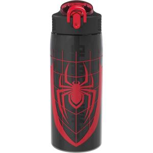 Zak Designs Bluey Sage Kids Water Bottle For School or Travel, 16oz Durable Plastic Water Bottle With Straw, Handle, and Leak-Proof, Pop-Up Spout Cover (Bluey & Bingo)(Marvel Spider-Man)