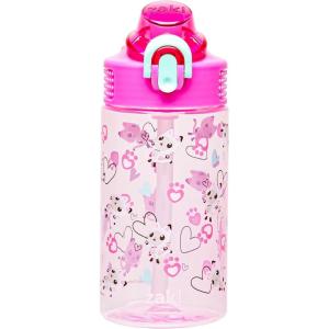 Zak Designs Bluey Sage Kids Water Bottle For School or Travel, 16oz Durable Plastic Water Bottle With Straw, Handle, and Leak-Proof, Pop-Up Spout Cover (Bluey & Bingo)(Gabby’s Dollhouse (Pandy Paws))