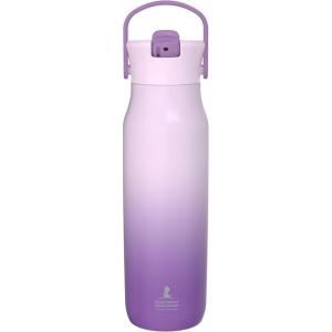 Zak Designs Harmony Bluey Water Bottle for Travel or At Home, 18oz Durable Plastic is Leak-Proof When Closed with Straw Lid and Carry Handle, 2-Pack (Bluey and Bingo)(St. Jude (Purple Ombre))