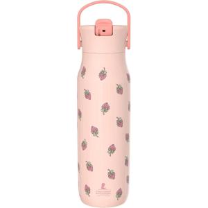 Zak Designs Harmony Bluey Water Bottle for Travel or At Home, 18oz Durable Plastic is Leak-Proof When Closed with Straw Lid and Carry Handle, 2-Pack (Bluey and Bingo)(St. Jude (Strawberry))