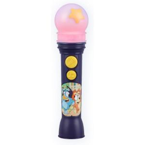 eKids Bluey Microphone Toy for Toddlers, Includes Built-in Music and Lights, Designed for Fans of Bluey Toys, Great Stocking Stuffers for Kids