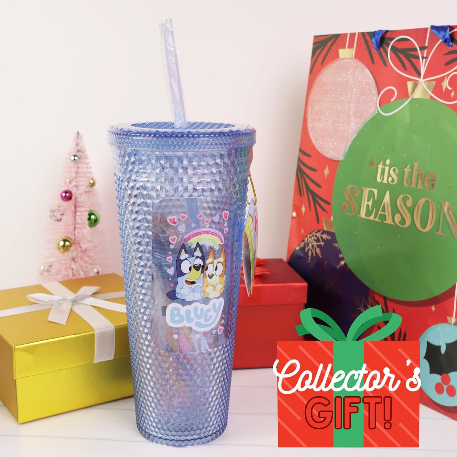 image:imageBluey Rhinestone Tumbler with Candy Sticks and Lollipops Inside Individually Wrapped Pieces 24 Ounces