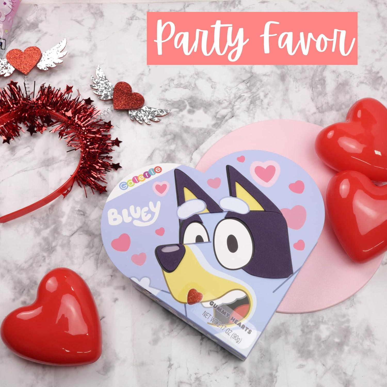 image:imageBluey Valentines Heart Gift Box Fruit Punch Flavored Gummy Hearts Inside Individually Wrapped Pieces 317 Ounces