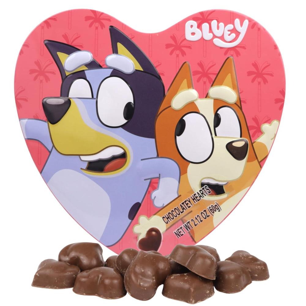 image:imageBluey Valentines Candy Gift Box Milk Chocolatey Hearts Inside Individually Wrapped Pieces Collectible Heart Container 212 Ounces