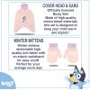 Bluey Bandit and Chilli Toddler Hat with Winter Mittens for Kids – Warm Winter Hat for Toddler with Kids Mittens Blue Grey(Pink 2 Piece)