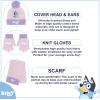 Bluey Bandit and Chilli Toddler Hat with Winter Mittens for Kids – Warm Winter Hat for Toddler with Kids Mittens Blue Grey(Pinky Purple)