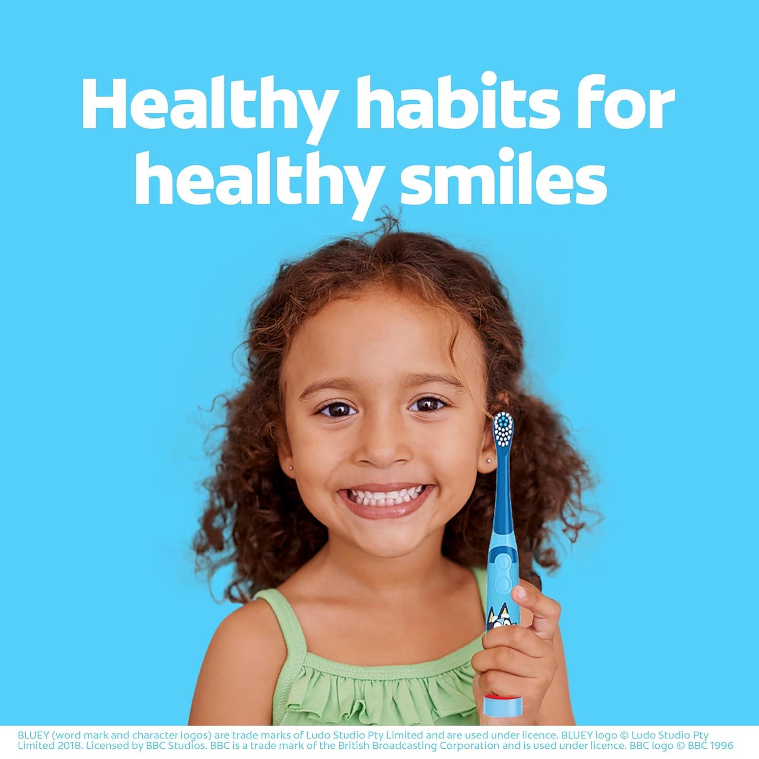 image:imageColgate Kids Bluey Toothbrush and Kids Toothpaste Gift Set Includes BlueyThemed Battery Toothbrush 2 Bubblegum Flavored Fluoride Toothpastes and 2 Manual Toothbrushes