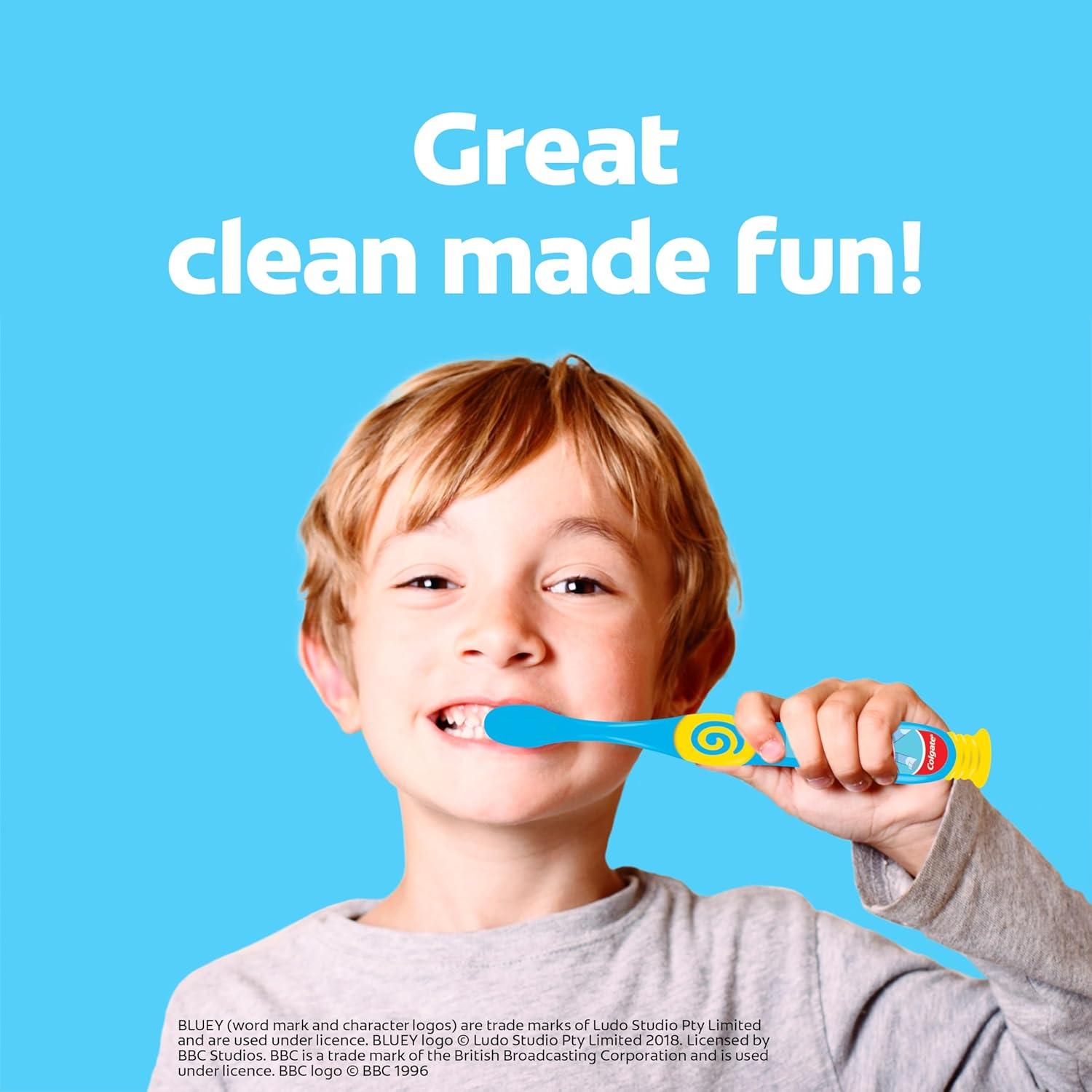 image:imageColgate Kids Bluey Toothbrush and Kids Toothpaste Gift Set Includes BlueyThemed Battery Toothbrush 2 Bubblegum Flavored Fluoride Toothpastes and 2 Manual Toothbrushes