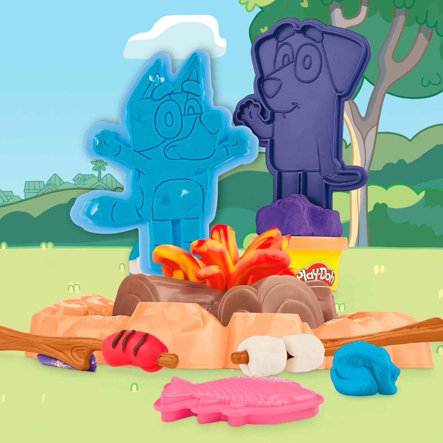 image:imagePlayDoh Bluey Goes Camping Playset with Campfire Themed Tools Kids Arts and Crafts Toys for Girls and Boys 3 Years amp Up Amazon Exclusive