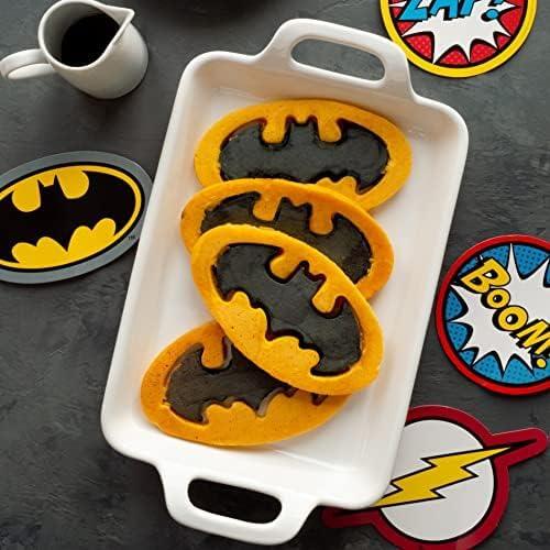 image:imageWhiskware Bluey Pancake Art Kit 1 Batter Bottle 2 Silicone Bluey and Bingo Pancake Molds and 1 BlenderBall Wire Whisk Durable NoMess Breakfast BPA Free Dishwasher SafeBatman