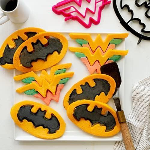 image:imageWhiskware Bluey Pancake Art Kit 1 Batter Bottle 2 Silicone Bluey and Bingo Pancake Molds and 1 BlenderBall Wire Whisk Durable NoMess Breakfast BPA Free Dishwasher SafeWonder Woman