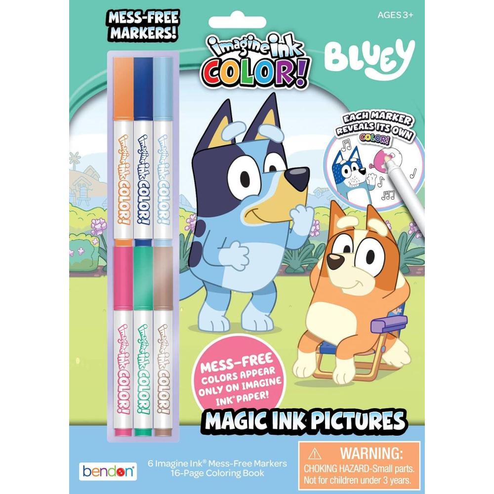 image:imageBluey 16 Page Imagine Ink Coloring Book with 6 Mini Mess Free Markers 57851