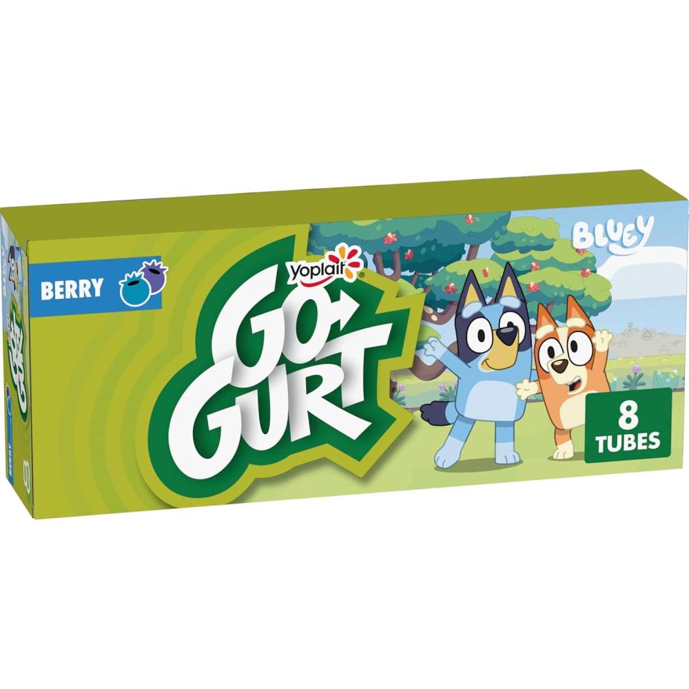image:imageYoplait GoGURT Bluey Kids Fat Free Yogurt Berry Gluten Free Snacks 1 lb 8 Tubes