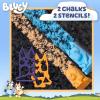 Bluey Sidewalk Chalk & Reusable Stencils, 4-Piece Art Kit