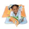 NoJo Bluey for Real Life Toddler Nap Mat – Includes Attached Pillow and Fleece Blanket, Orange, and Blue