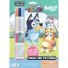 Bluey 16 Page Imagine Ink Coloring Book with 6 Mini Mess Free Markers, 57851
