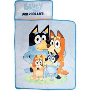 Bluey Kids Nap-Mat Set – Includes Pillow and Plush Blanket – Great for Boys or Girls Napping During Daycare or Preschool – Fits Toddlers and Young Children(Toddler)