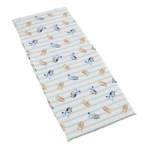 NoJo Bluey Preschool Nap Mat Sheet, Blue, Orange and Green Pinstripe (Official Bluey Licensed)