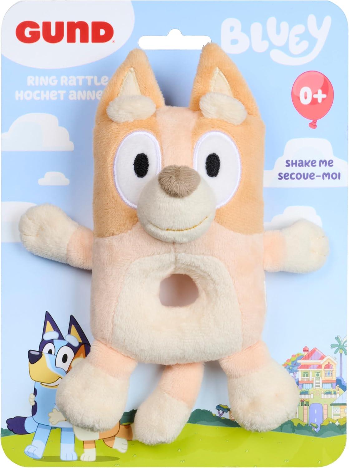 image:imageGUND Official Bingo Plush Ring Rattle Bluey Baby Rattle Sensory Toy for Babies Orange 6