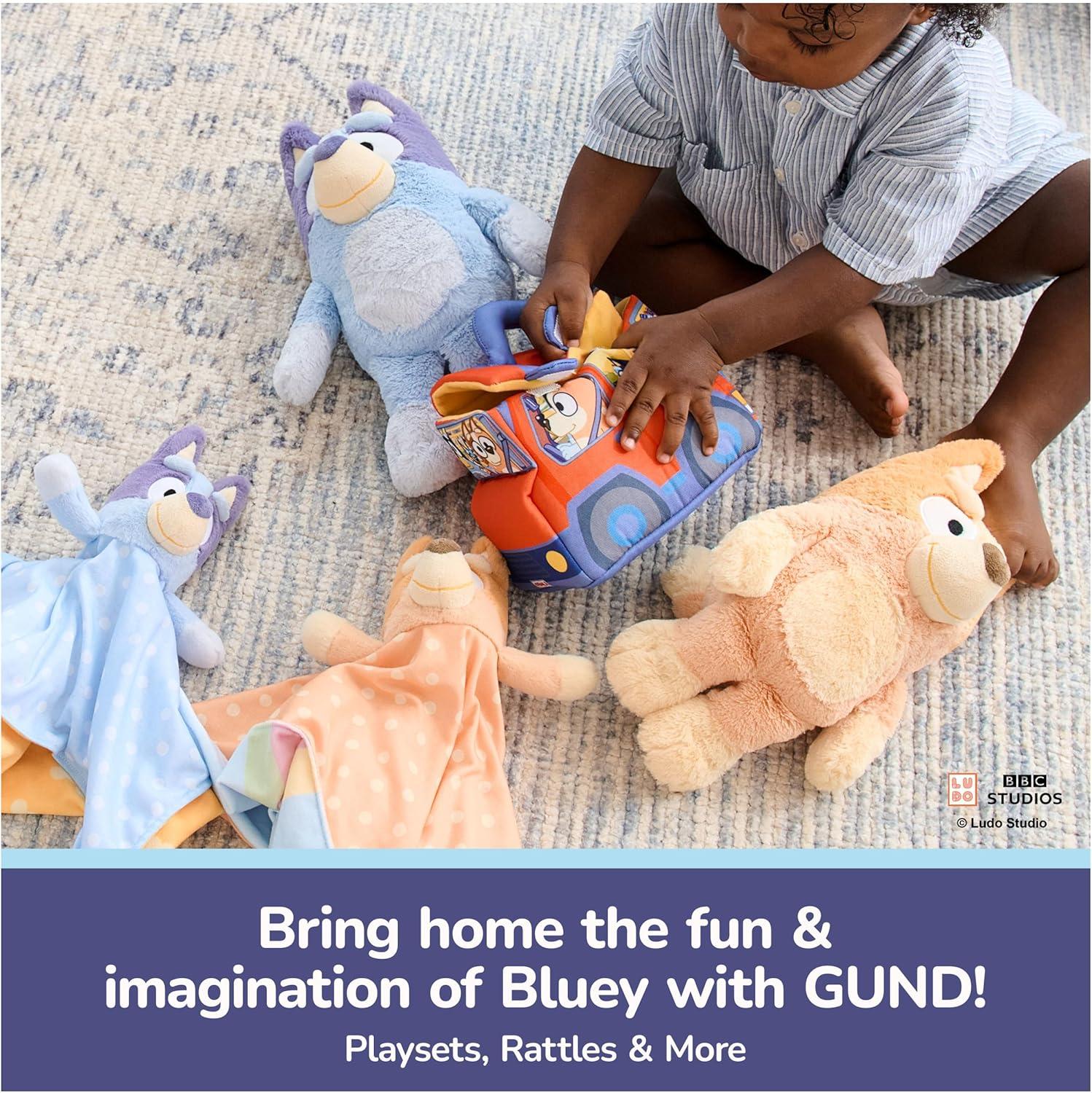 image:imageGUND Official Bingo Plush Ring Rattle Bluey Baby Rattle Sensory Toy for Babies Orange 6
