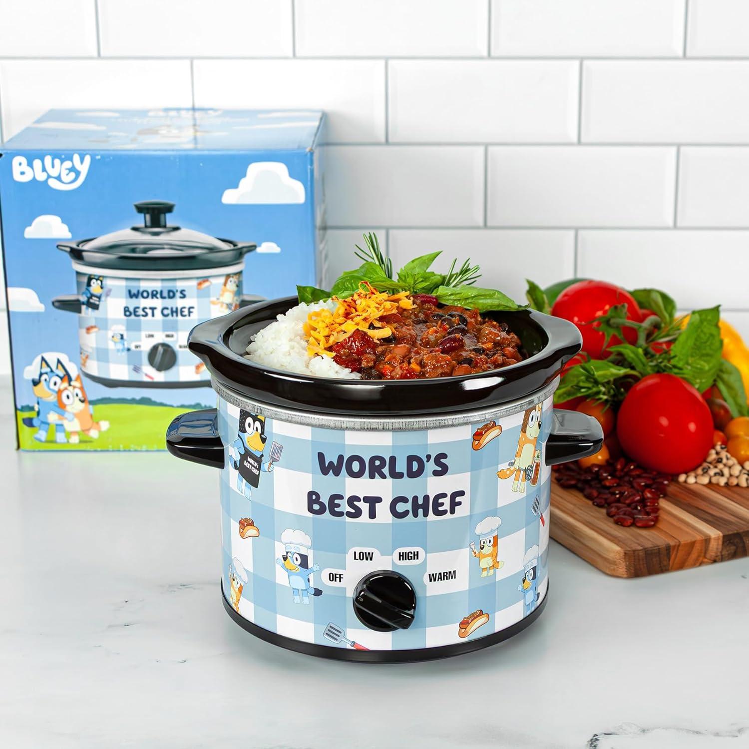 image:imageUncanny Brands Bluey 2qt Slow Cooker Small Kitchen ApplianceBluey