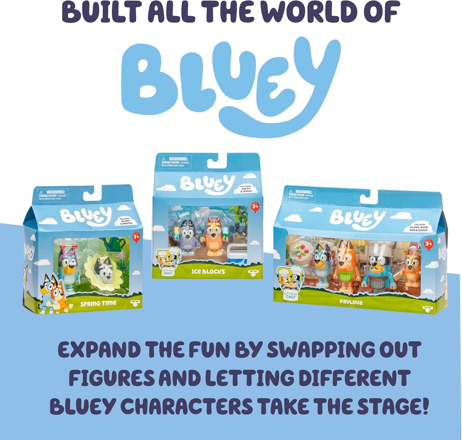 image:imageBluey Figure 4Pack Here Come The Grannies 4 EpisodeThemed Figures with Moving Arms amp Accessories 253 676 cm Poseable Toys for Kids Recreate Moments from The Episode Grannies