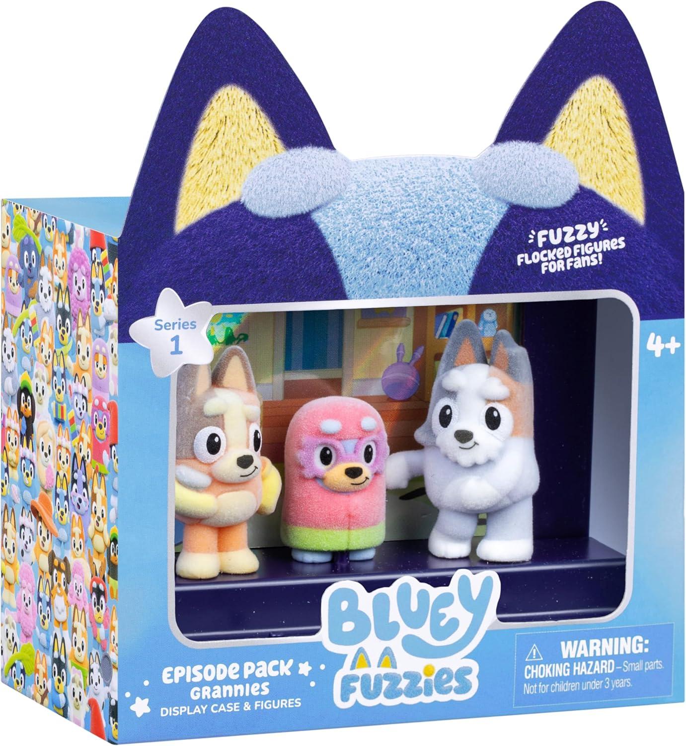 image:imageBluey Fuzzies Episode Pack Pavlova with 3 Specially Flocked Collectible MiniFigures Incl 1 Exclusive Display Case Trading Card and Collectors Guide 80 to Collect in Series 1Grannies