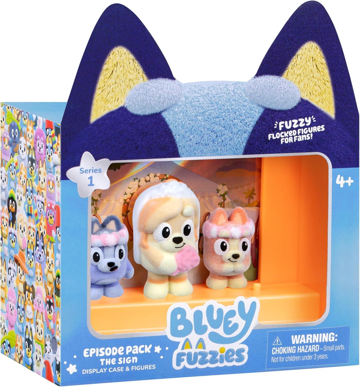 image:imageBluey Fuzzies Episode Pack Pavlova with 3 Specially Flocked Collectible MiniFigures Incl 1 Exclusive Display Case Trading Card and Collectors Guide 80 to Collect in Series 1The Sign