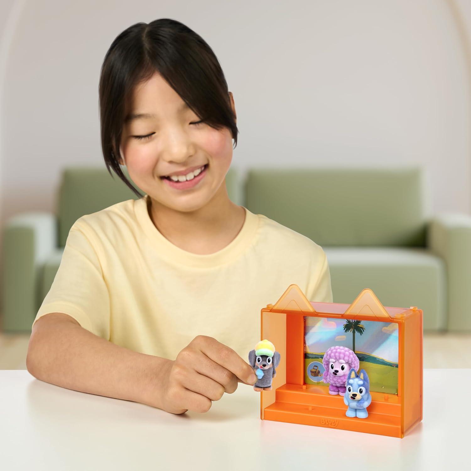 image:imageBluey Fuzzies Episode Pack Pavlova with 3 Specially Flocked Collectible MiniFigures Incl 1 Exclusive Display Case Trading Card and Collectors Guide 80 to Collect in Series 1Shadowlands