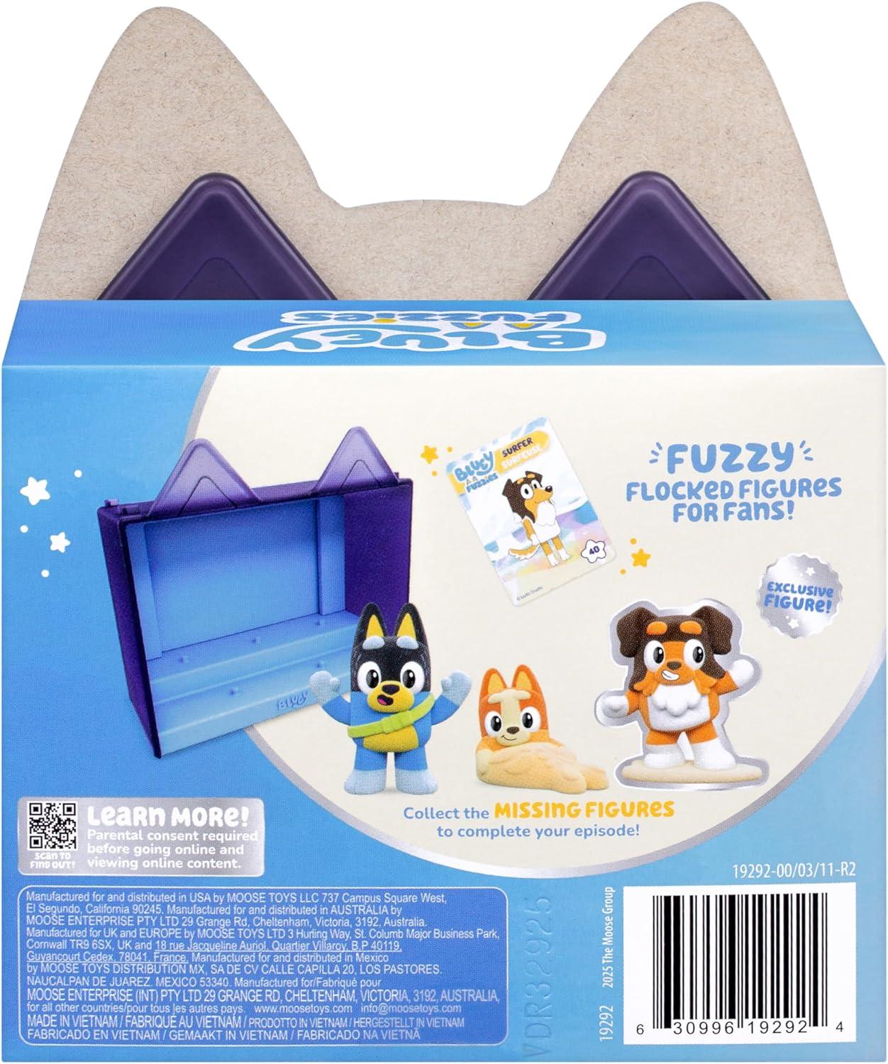 image:imageBluey Fuzzies Episode Pack Pavlova with 3 Specially Flocked Collectible MiniFigures Incl 1 Exclusive Display Case Trading Card and Collectors Guide 80 to Collect in Series 1The Beach