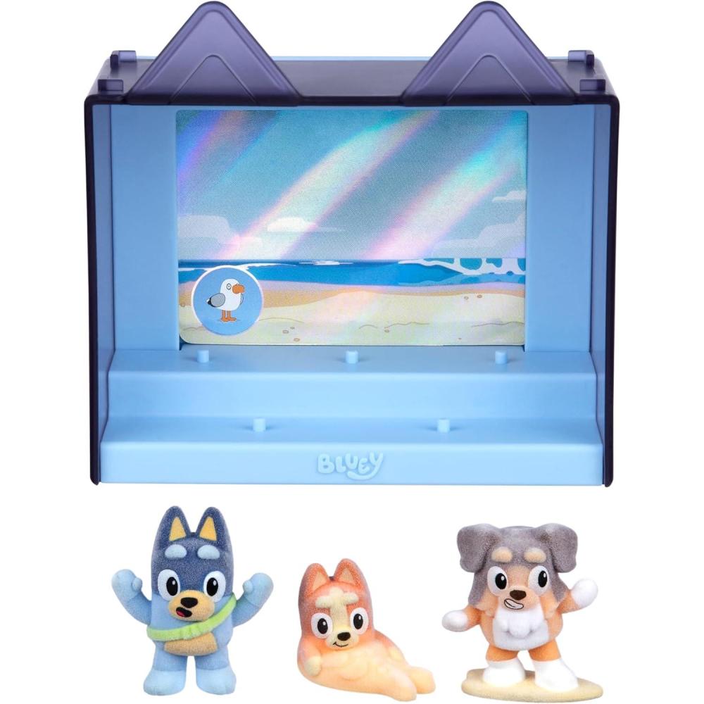 image:imageBluey Fuzzies Episode Pack Pavlova with 3 Specially Flocked Collectible MiniFigures Incl 1 Exclusive Display Case Trading Card and Collectors Guide 80 to Collect in Series 1The Beach