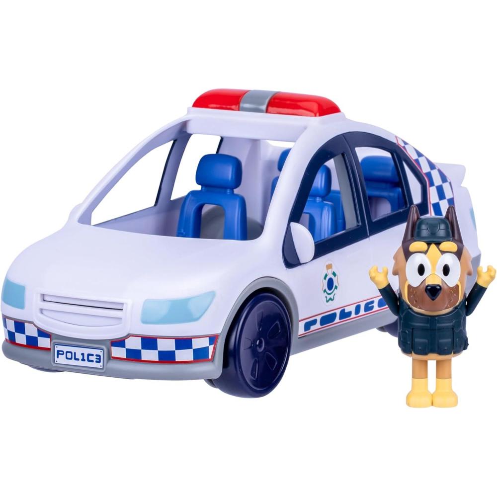 image:imageBluey Police Car Vehicle from The Special Episode The Sign Includes Police Car with Flashing Lights amp Sounds Policeman Figure and Themed Sticker Set Batteries Included