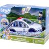 Bluey Police Car, Vehicle from The Special Episode The Sign. Includes Police Car with Flashing Lights & Sounds, Policeman Figure, and Themed Sticker Set. Batteries Included.