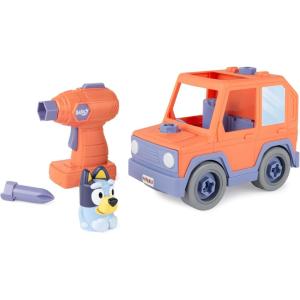 BUILD-A-BUDDY Bluey Car – Buildable Take-Apart Motorized Vehicle with Bluey Figure & Toy Drill – 2-in-1 Toddler Building Play – Educational Construction Toy – Ages 18 Months+(Bluey Car)