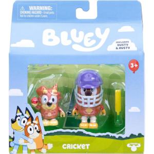 Bluey Figure 2-Pack Cricket. 2 Episode-Themed Figures with Moving Arms & Helmet and Bat Accessories, 2.5-3″ (6-7.6 cm) Poseable Toys for Kids. Recreate Moments from The Episode Cricket.(Cricket)