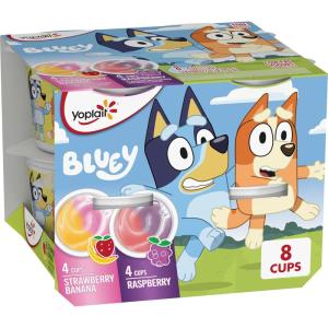 Yoplait Low Fat Kids Yogurt, Bluey Variety Pack, Gluten Free, 8 Yogurt Cups
