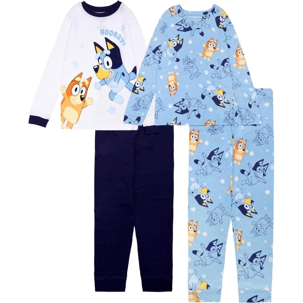 image:imageBluey boys 4piece Snugfit Cotton Pajama Set Soft amp Cute for KidsReach for the Stars
