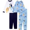 Bluey boys 4-piece Snug-fit Cotton Pajama Set, Soft & Cute for Kids(Reach for the Stars)