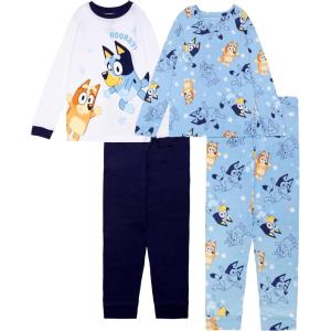 Bluey boys 4-piece Snug-fit Cotton Pajama Set, Soft & Cute for Kids(Reach for the Stars)
