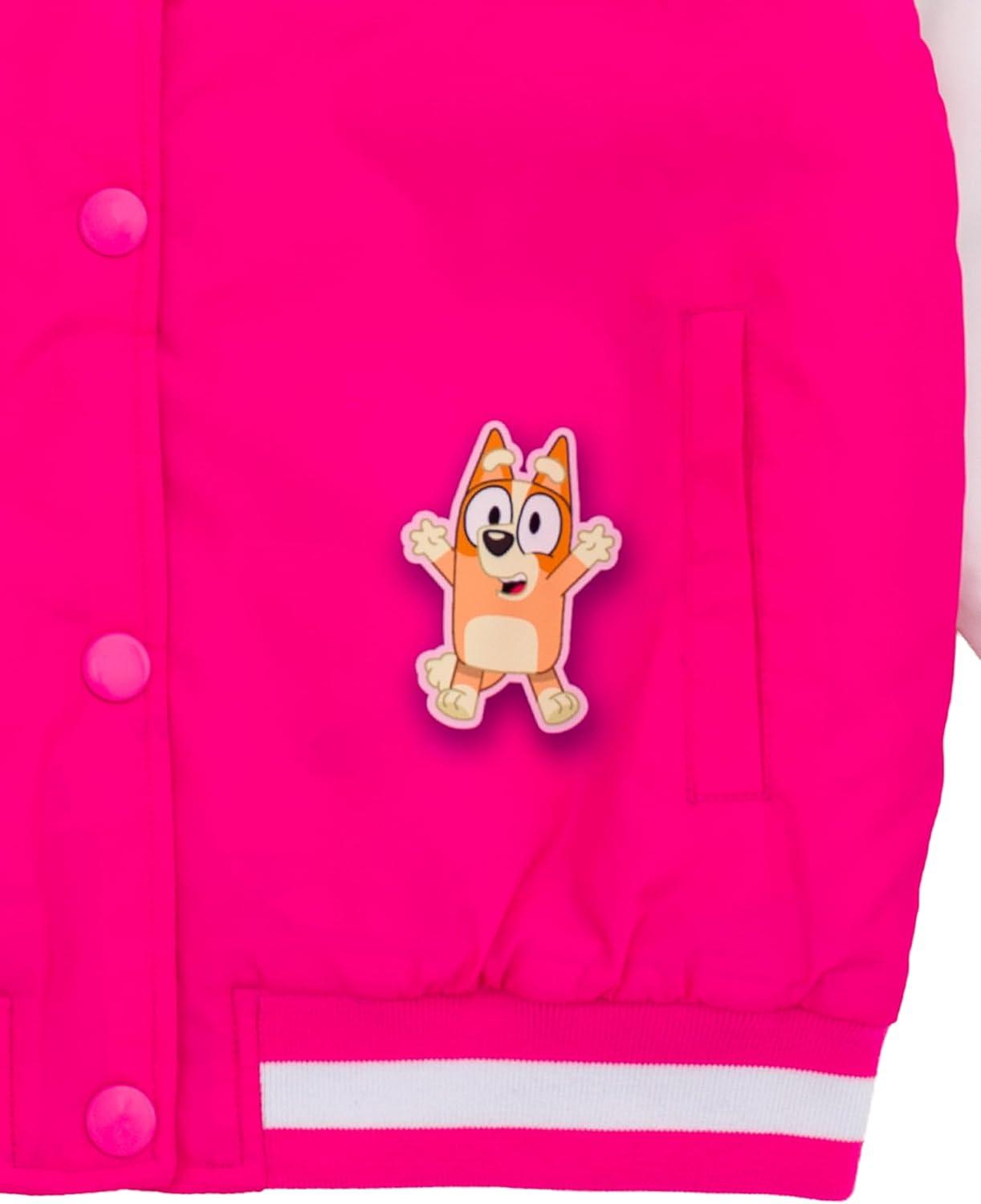 image:imageBluey Girls Varsity Bomber Jacket Toddler to Big Kid Sizes 2T 1012Pink