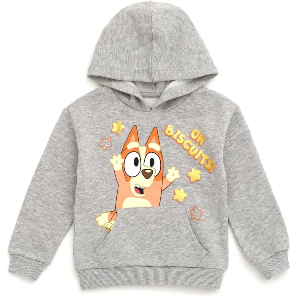 image:imageBluey Girls Fleece Hoodie Toddler to Big Kid Sizes 2T 1416Heather Gray Bingo