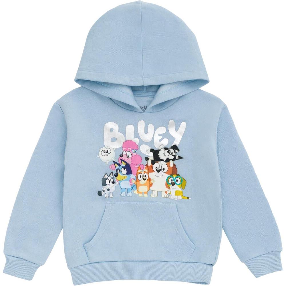 image:imageBluey Girls Fleece Hoodie Toddler to Big Kid Sizes 2T  1416Light Blue  Bluey  Friends