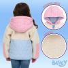 Bluey Girls Faux Shearling Zip Up Hooded Jacket Toddler to Big Kid Sizes (2T – 14-16)(Pink / Blue)