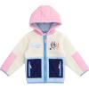 Bluey Girls Faux Shearling Zip Up Hooded Jacket Toddler to Big Kid Sizes (2T – 14-16)(Pink / Blue)