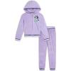 Bluey Girls Velour Zip Up Hoodie and Jogger Pants Outfit Set Toddler to Big Kid Sizes (2T – 10-12)(Lavender  Bluey)