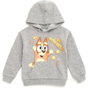 Bluey Girls Fleece Hoodie Toddler to Big Kid Sizes (2T – 14-16)(Heather Gray  Bingo)